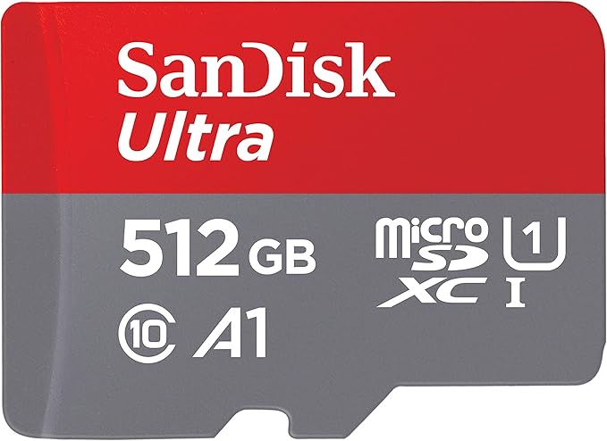 بطاقة ذاكرة سانديسك Ultra microSD - سعة 512 جيجابايت، سرعة نقل بيانات 150 ميجابايت/ثانية