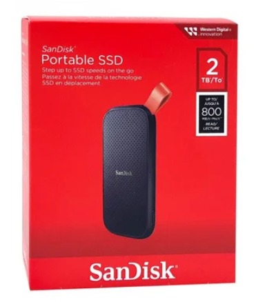 قرص SSD محمول من سانديسك بسعة 2 تيرابايت - سرعة قراءة تصل إلى 800 ميجابايت/ثانية